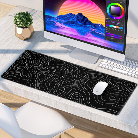 EFISH Tapis de Souris de Jeu Grand Bureau (800×300×3MM) Tapis Lavable Ordinateur Portable, Base Caoutchouc Antidérapante.